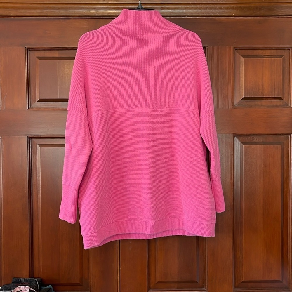 Free People Candy Pink Slouchy Thermal Pullover Small View 4